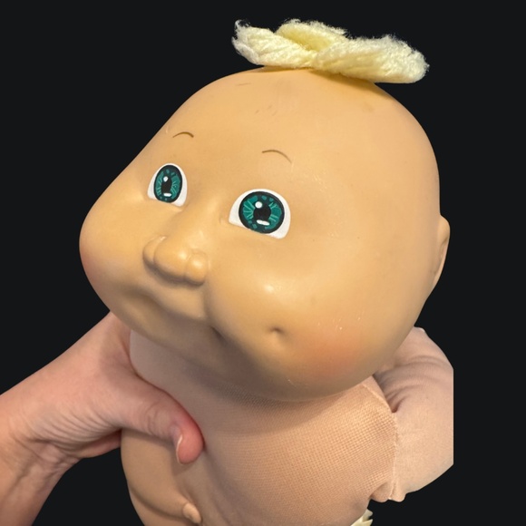 1985 Cabbage Patch Kids Baby Doll - Coleco Era, Blonde Hair, Green Eyes, Signed - Picture 6 of 13